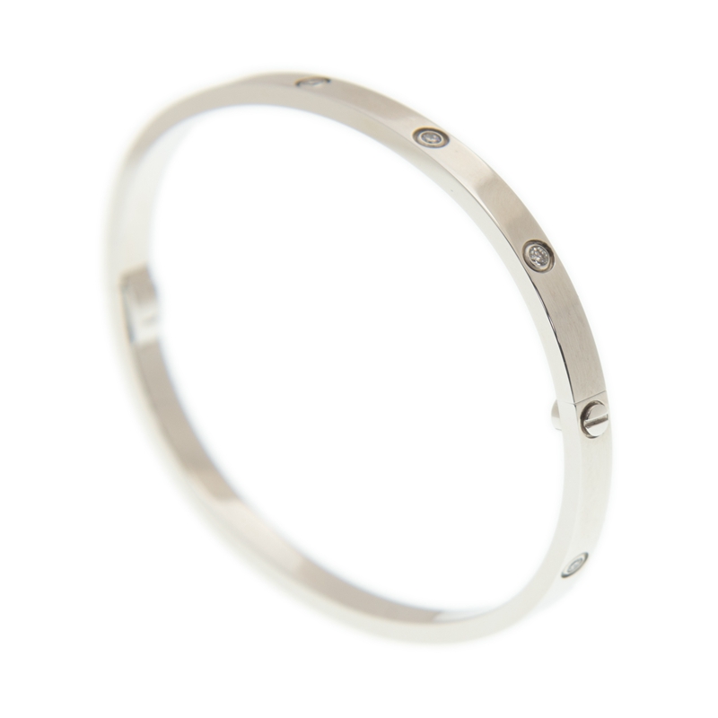Replica NEW CARTIER LOVE BRACELET B6048016 18kt WHITE GOLD & DIAMONDS  SILVER