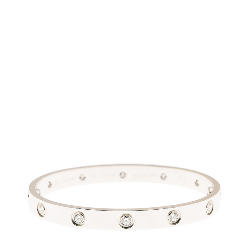 Replica NEW CARTIER LOVE BRACELET B6040716 18kt WHITE GOLD & DIAMONDS  SILVER