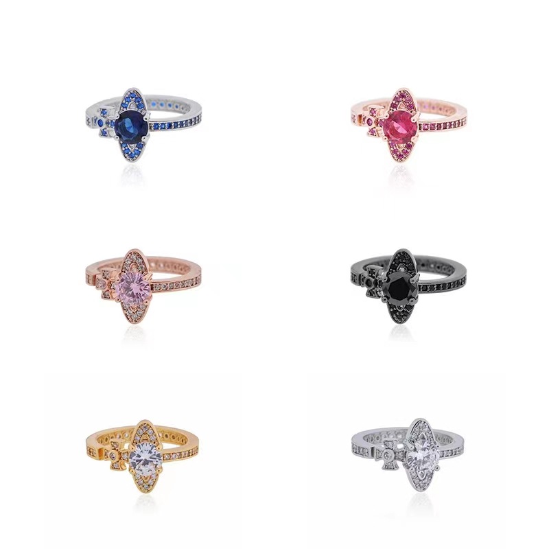 Replica Vivienne Westwood Multi Color Diamond Saturn Ring