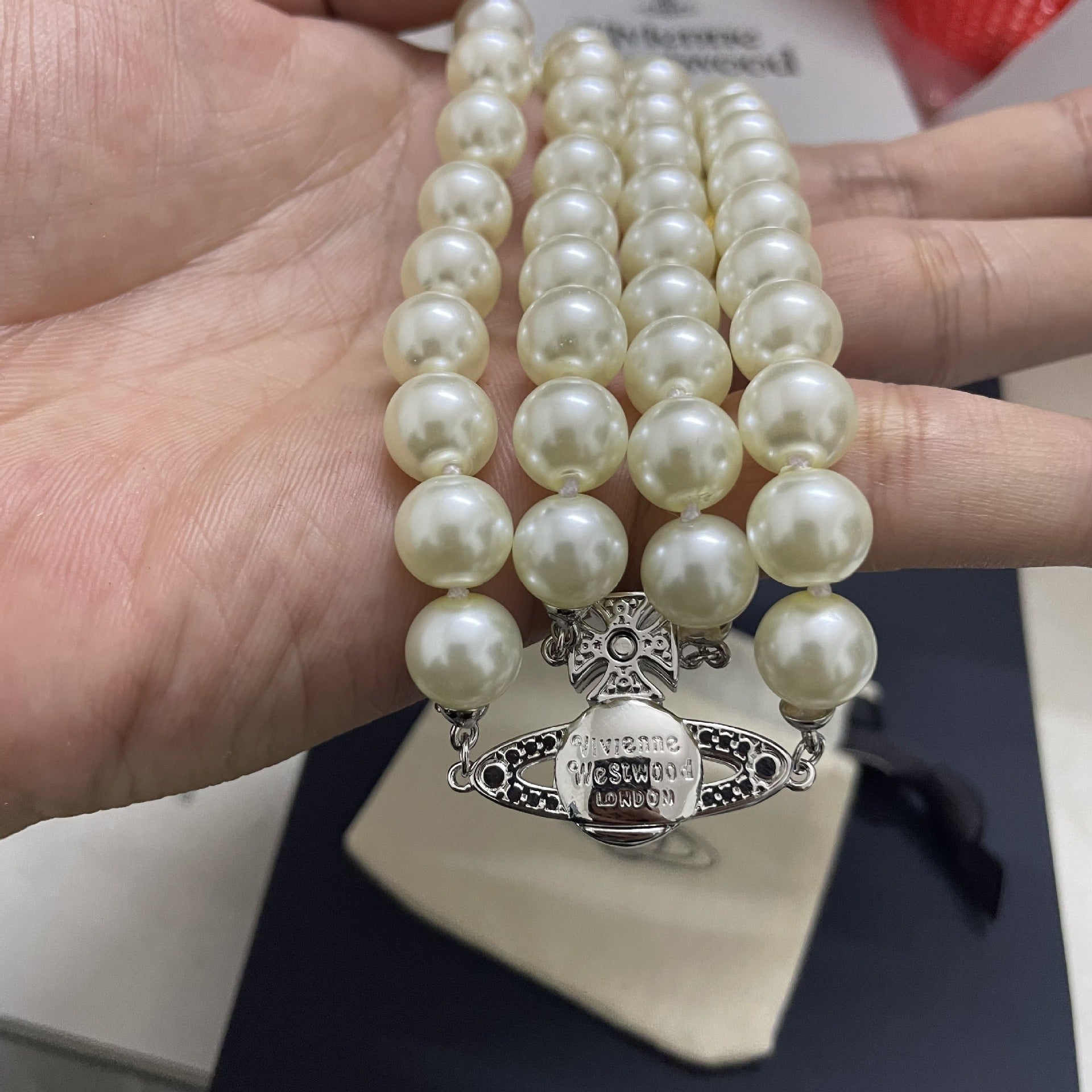 Replica Vivienne Westwood 2 Row Pearl Necklace