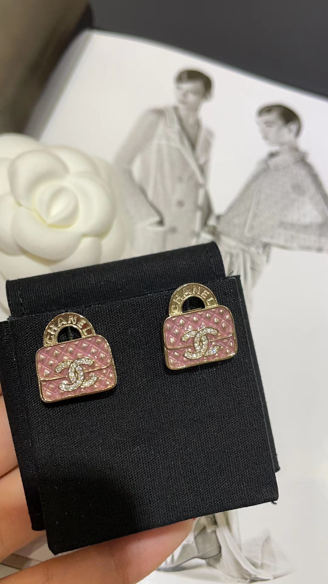 Replica Chanel Pink Bag Earrings