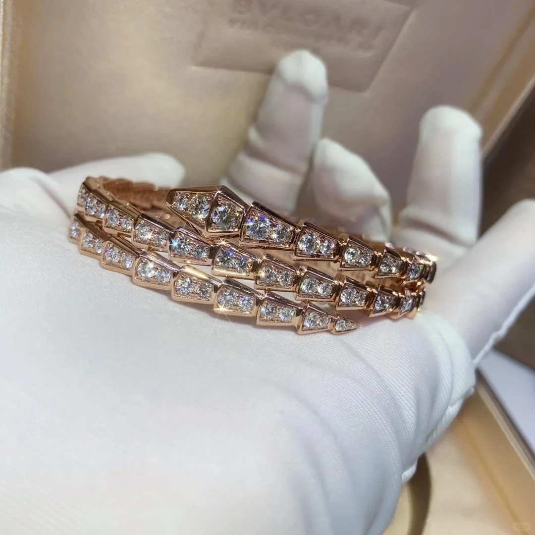 Replica Bvlgari Serpenti Viper Bracelet - Full Diamond