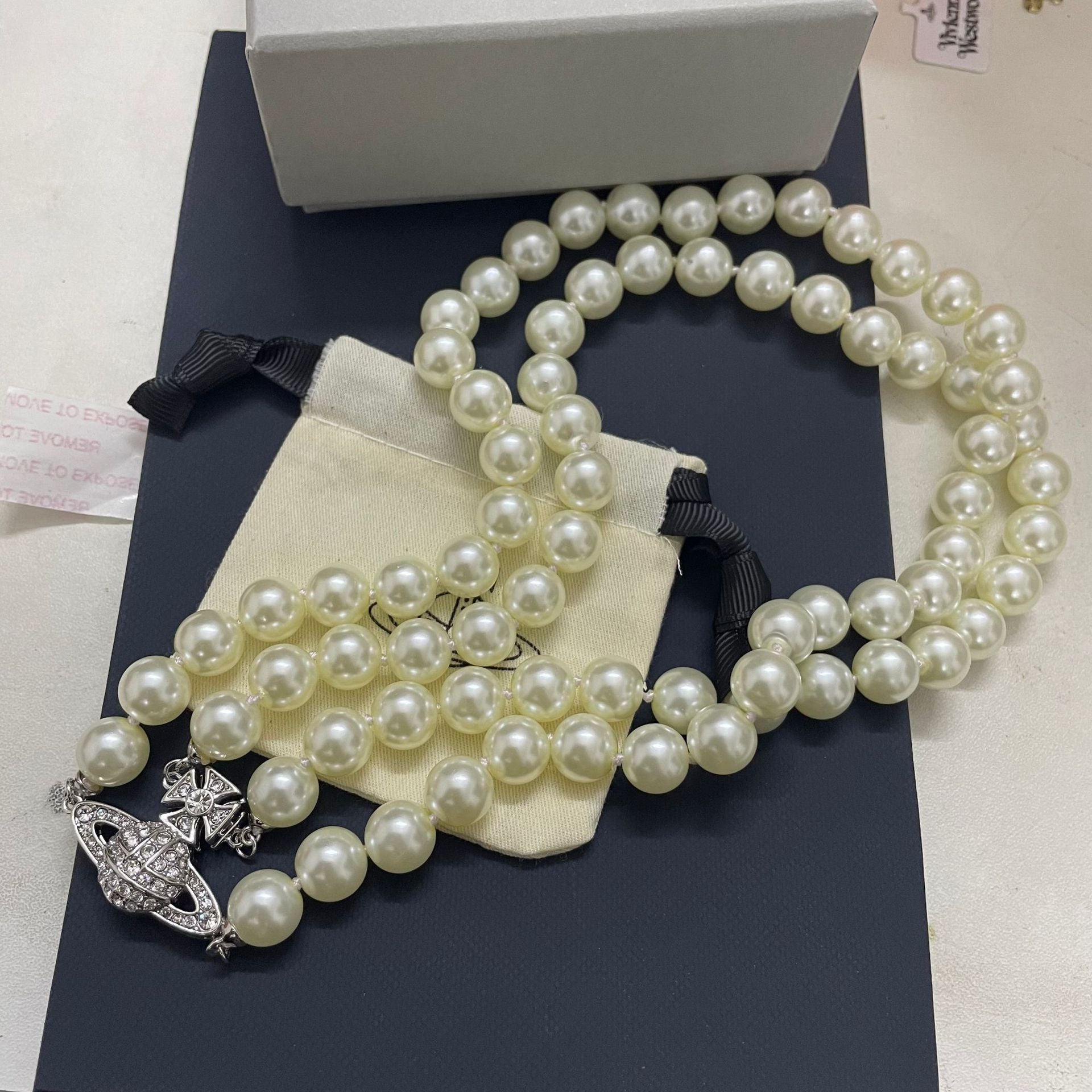 Replica Vivienne Westwood 2 Row Pearl Necklace