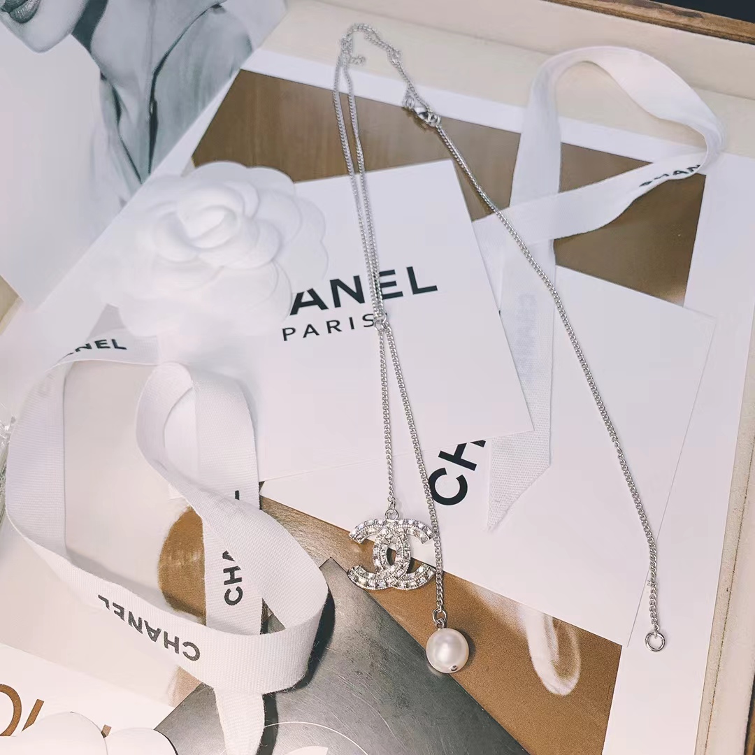 Replica Chanel Silver Color Tassel Pendant Necklace