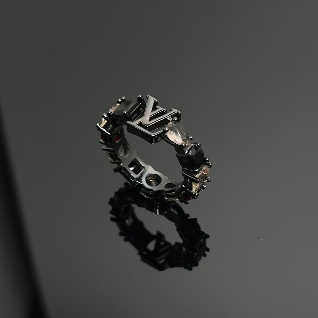 Replica Louis Vuitton Unisex Wide Band Black Ring