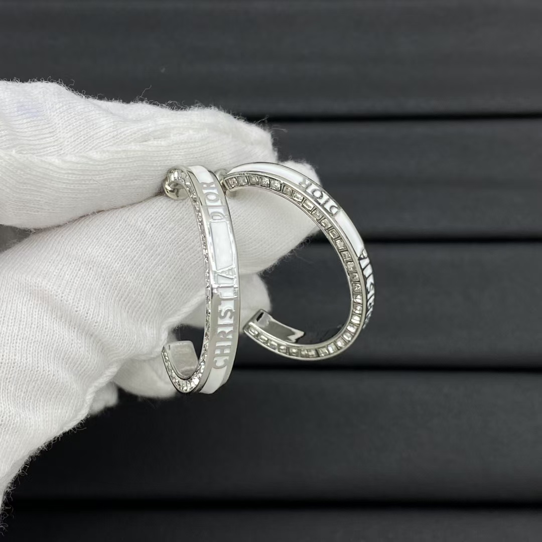 Replica Dior Hoop Enamel Earrings