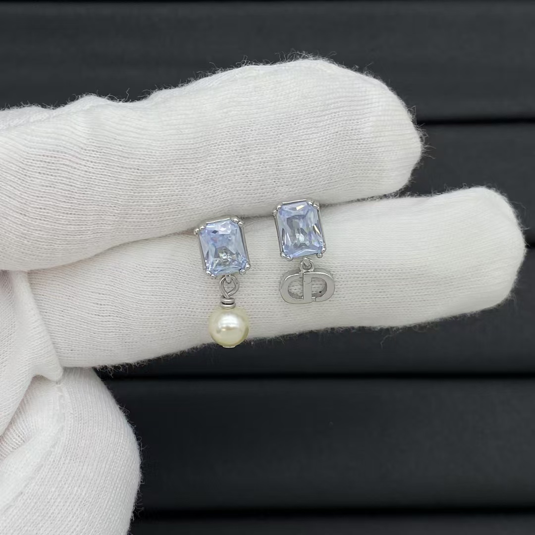 Replica Dior Asymmetric Charms Drop Earrings