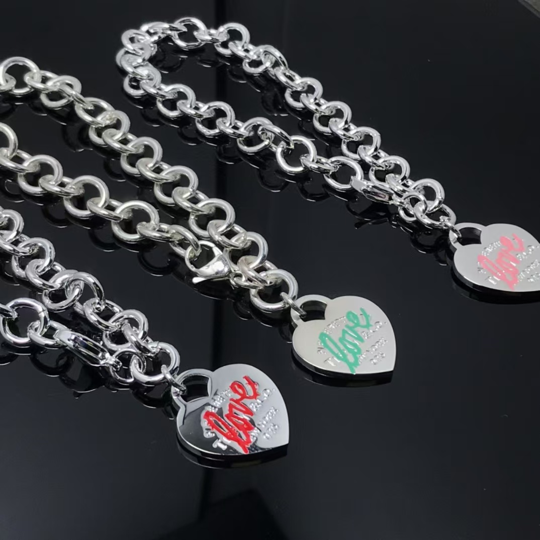 Replica Tiffany Heart Tag Charm Chain Bracelet