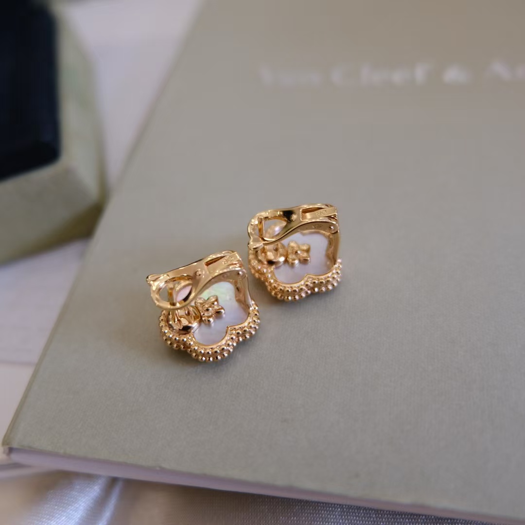 Replica Van Cleef & Arpels Lucky Spring Earrings, Plum Blossom