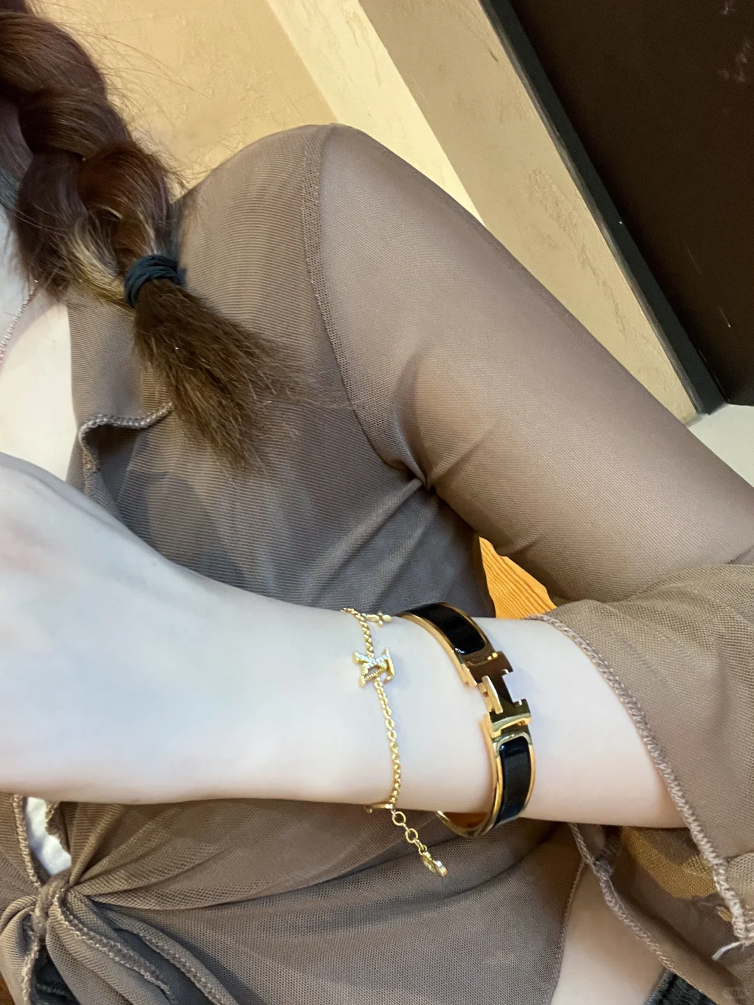 Replica Hermes Wide H Enamel Bracelet