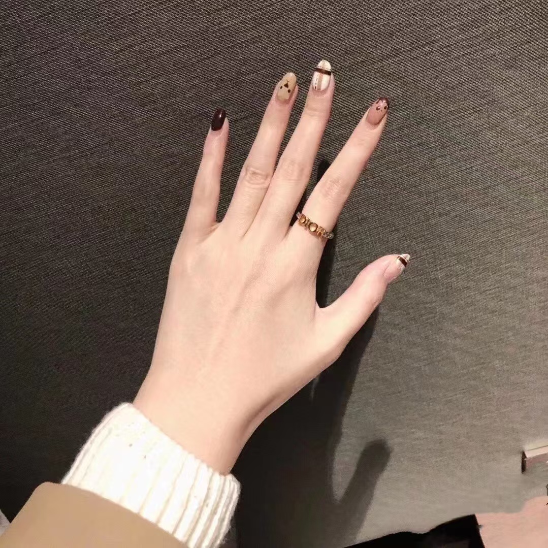 Replica Dior Letters Diamond Paved Ring