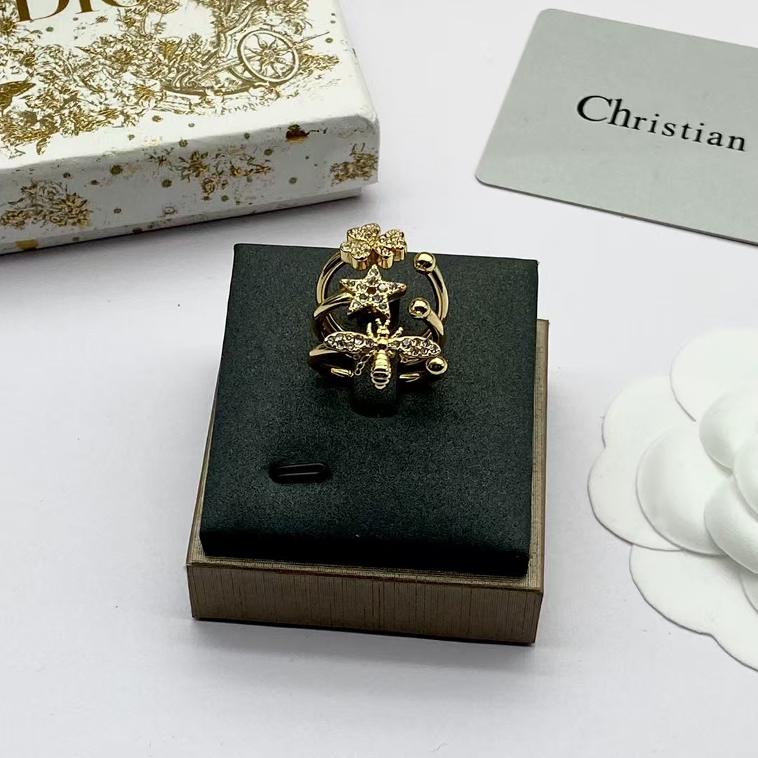 Replica Dior Star Bee Clover Stacking Rings - 3 Pieces