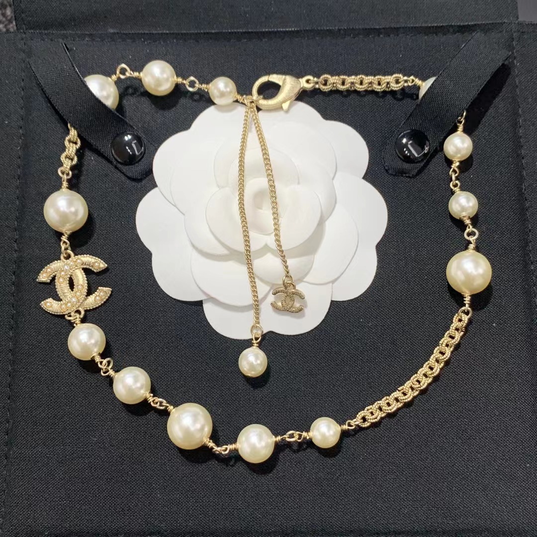 Replica Chanel Double C  Pearl Choker Necklace