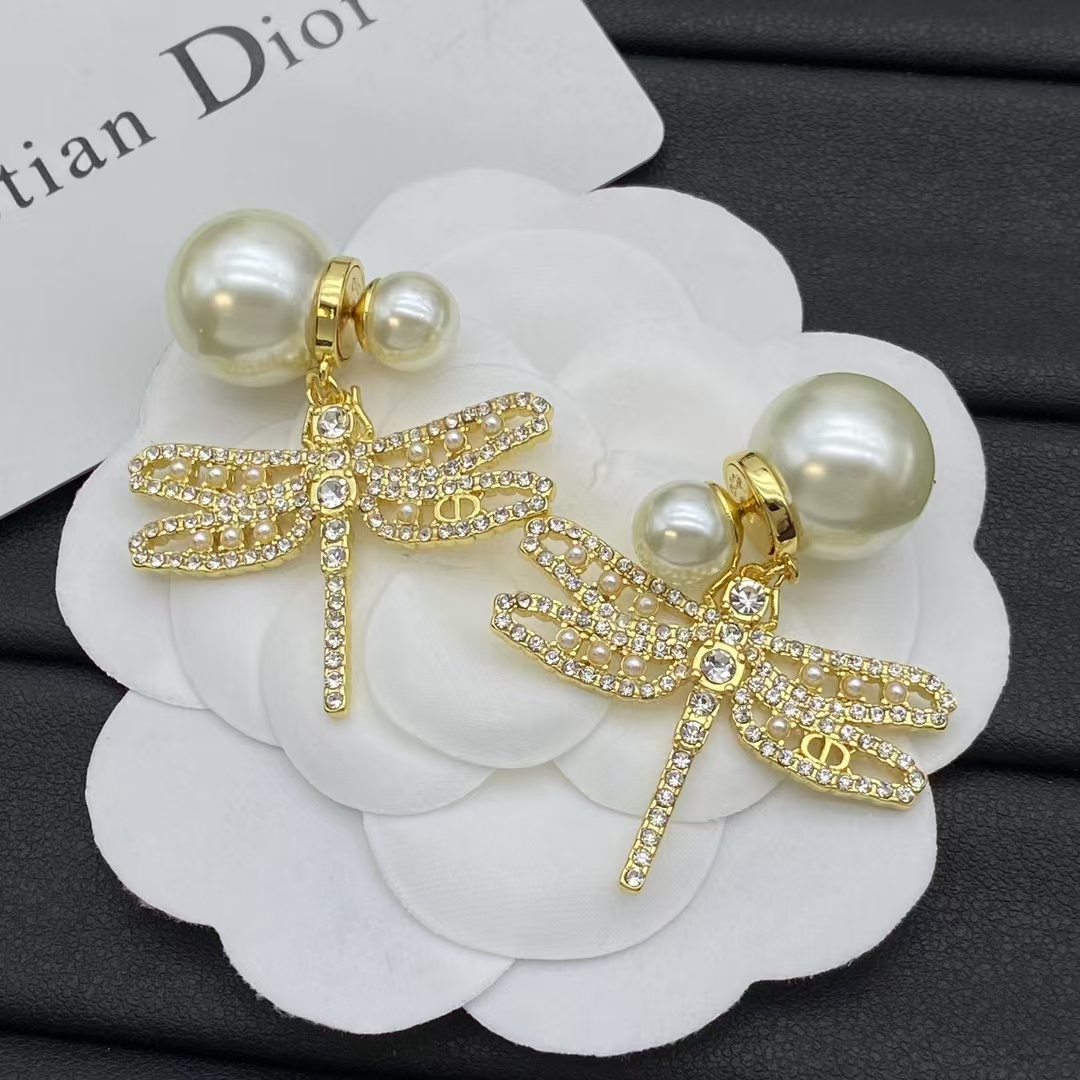 Replica Dior Dragonfly Pearl Earrings