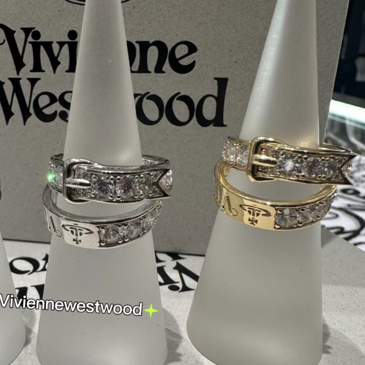 replica Vivienne Westwood Unisex Style Belt Saturn Couple Ring