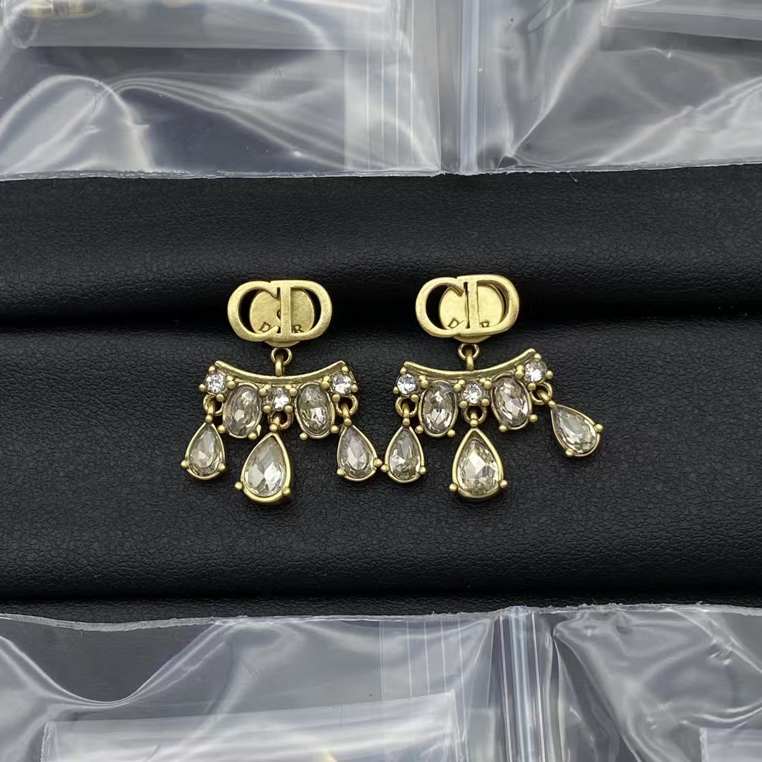 Replica Dior Vintage Diamond Paved Earrings