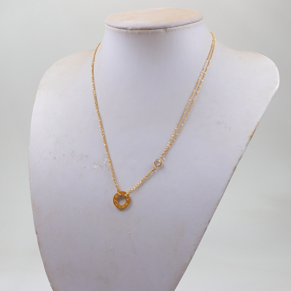 Replica Cartier diamond-set circle necklace
