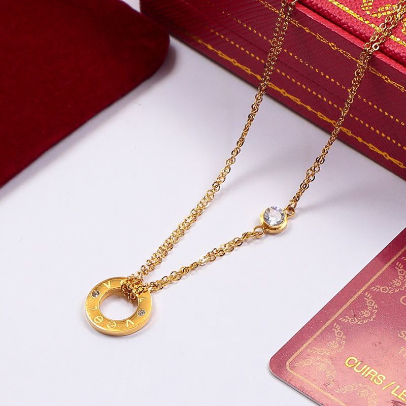 Replica Cartier diamond-set circle necklace