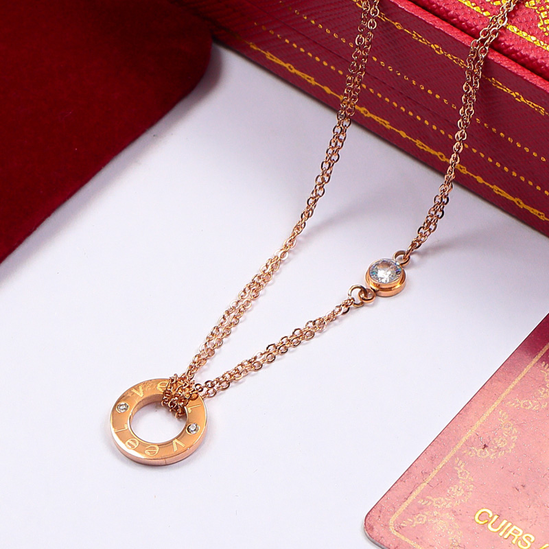 Replica Cartier diamond-set circle necklace