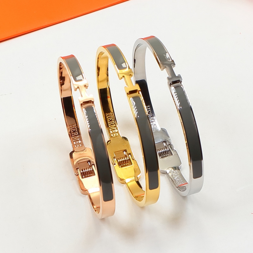 Replica Hermes H Colorful Enamel Bracelet