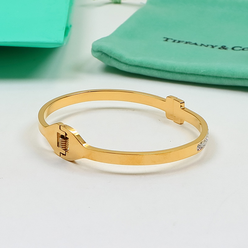 Replica Tiffany Double T Full Diamond Open Bangle