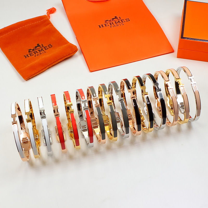 Replica Hermes H Colorful Enamel Bracelet