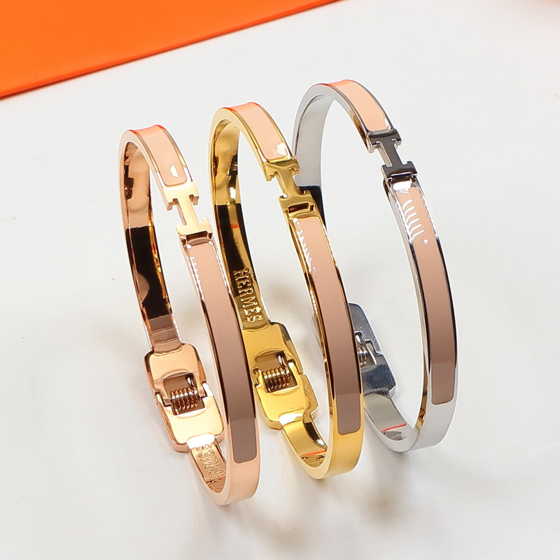 Replica Hermes H Colorful Enamel Bracelet