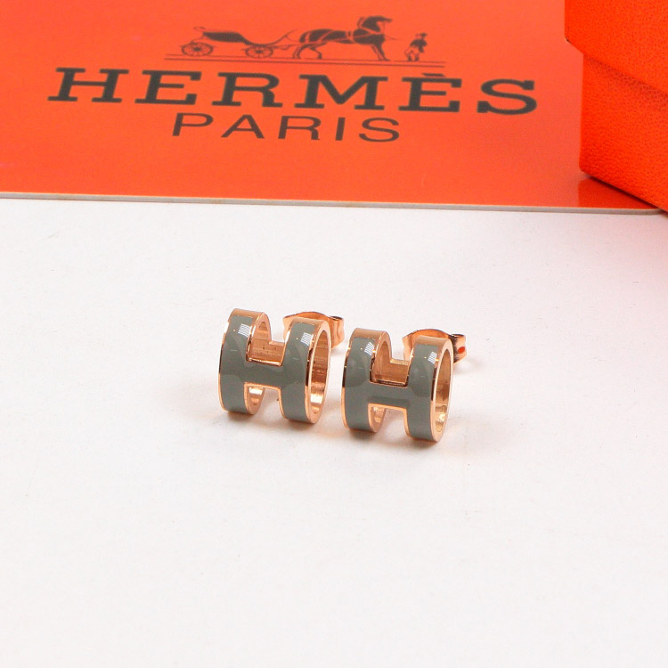 Replica Hermes H Letter Colorful 3D Hollow Earrings