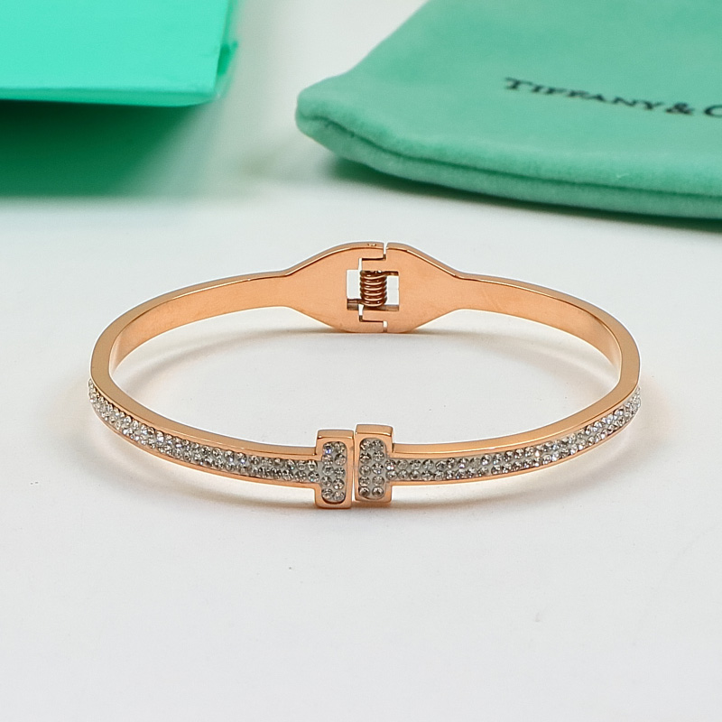 Replica Tiffany Double T Full Diamond Open Bangle