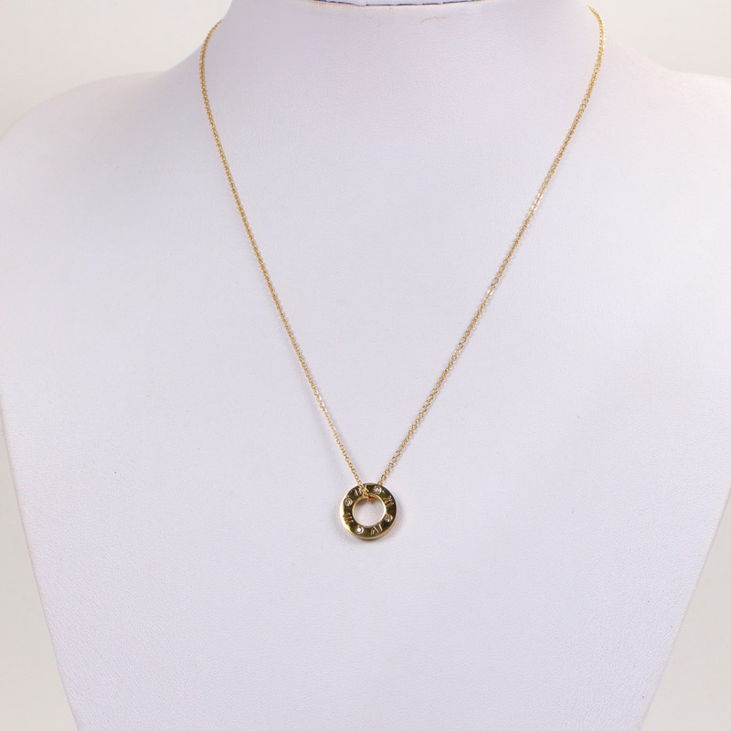 Replica Bvlgari circular engraved Roman numeral necklace