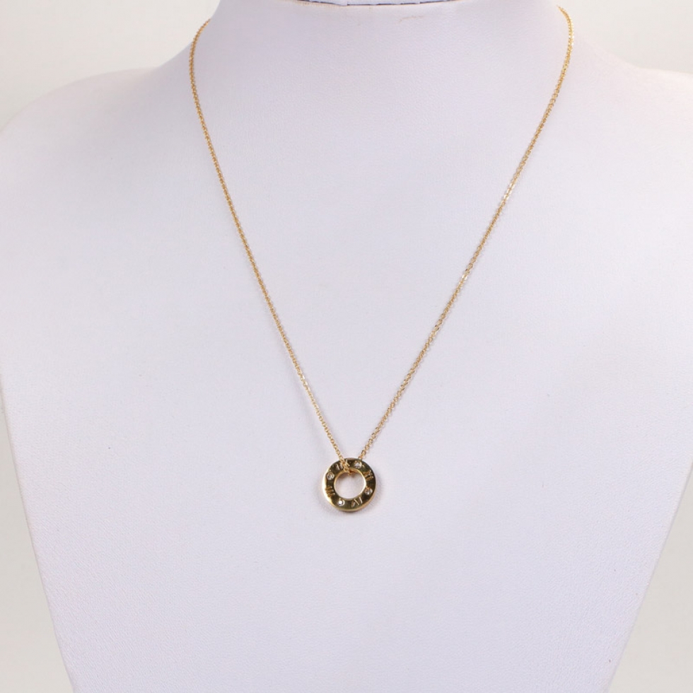 Replica Bvlgari circular engraved Roman numeral necklace