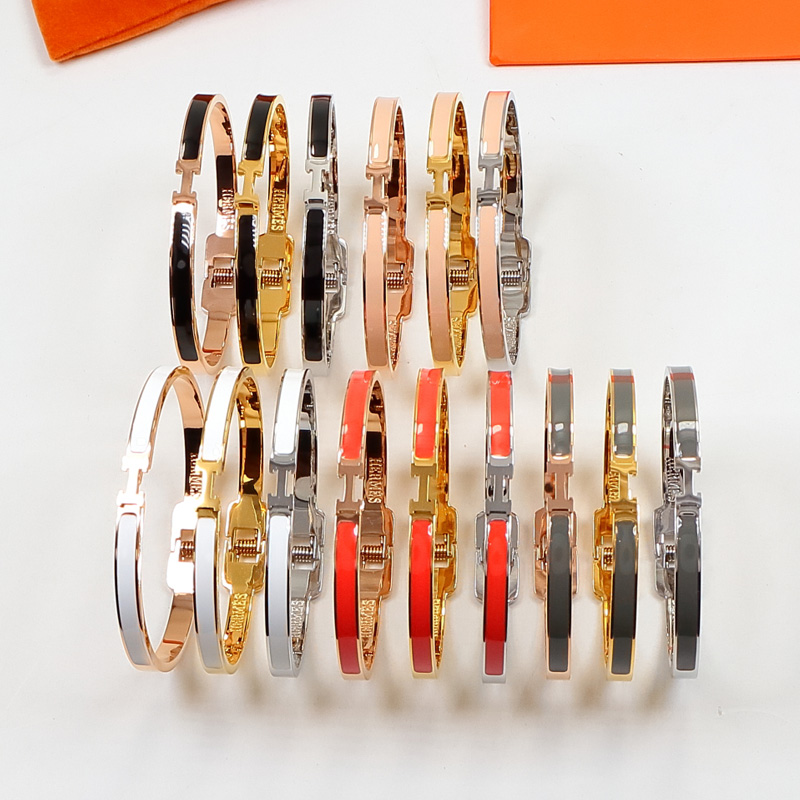 Replica Hermes H Colorful Enamel Bracelet