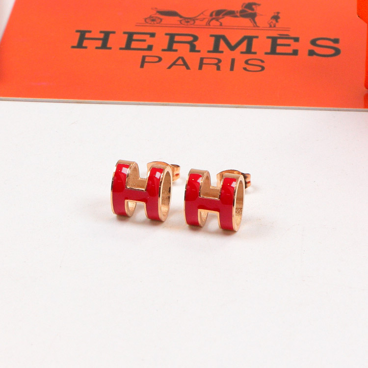 Replica Hermes H Letter Colorful 3D Hollow Earrings