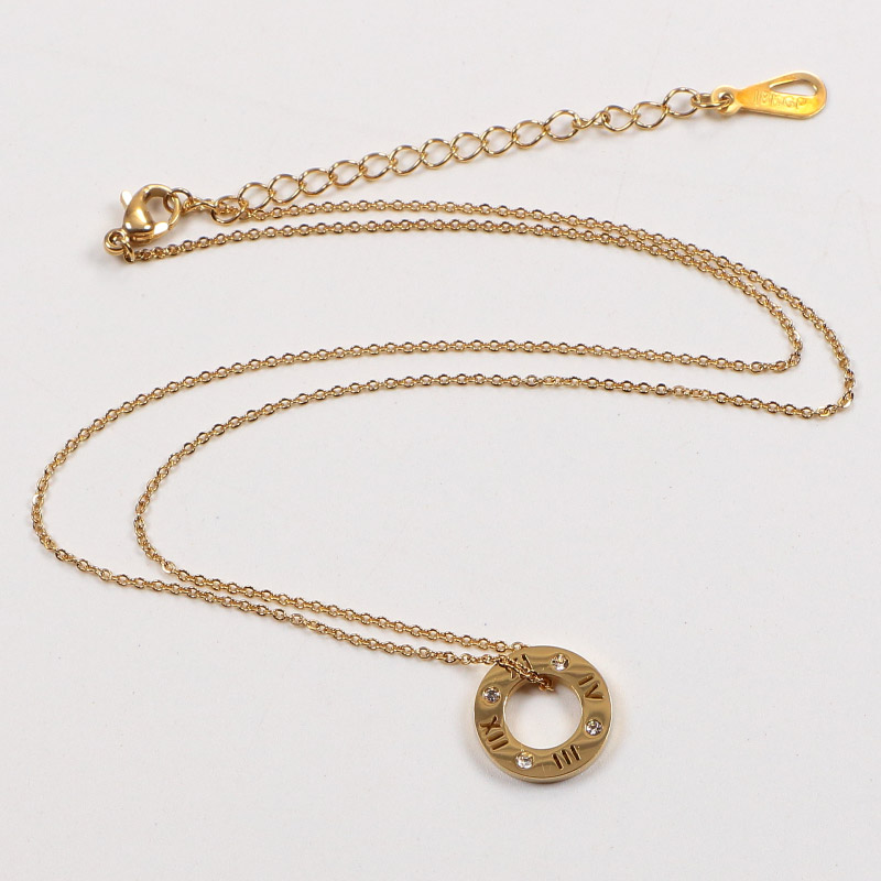 Replica Bvlgari circular engraved Roman numeral necklace