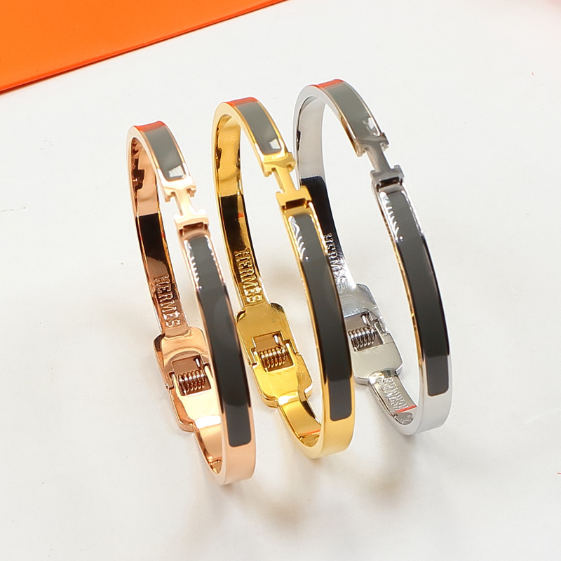 Replica Hermes H Colorful Enamel Bracelet