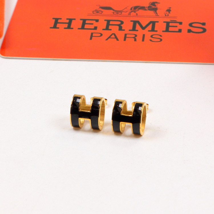 Replica Hermes H Letter Colorful 3D Hollow Earrings