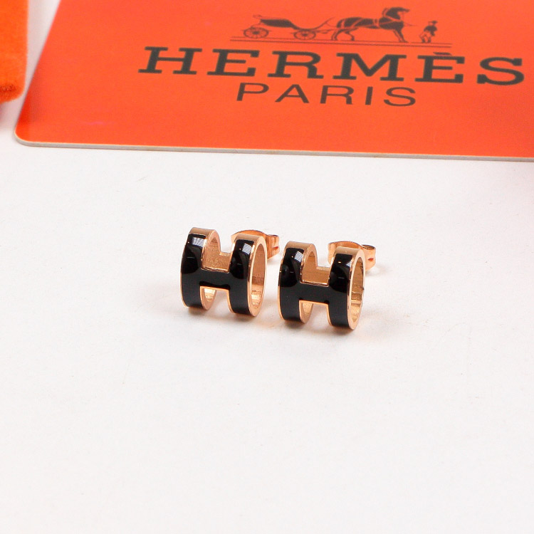 Replica Hermes H Letter Colorful 3D Hollow Earrings