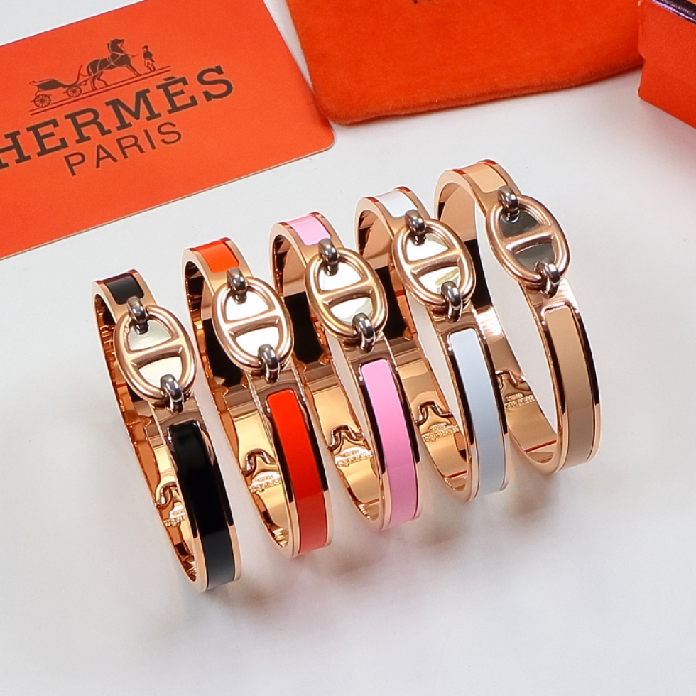 Replica Hermes colorful pig nose enamel bracelet