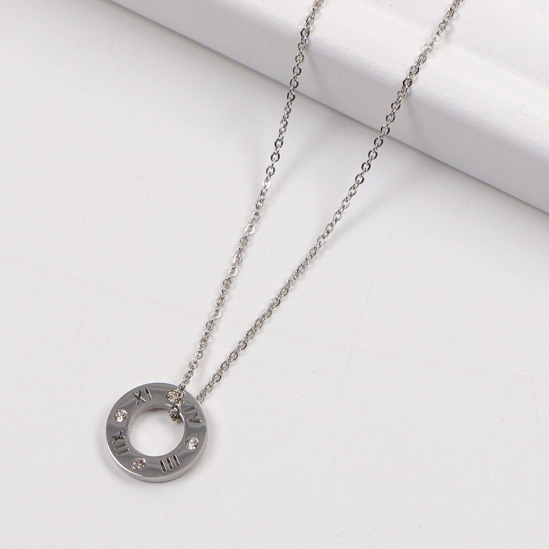 Replica Bvlgari circular engraved Roman numeral necklace