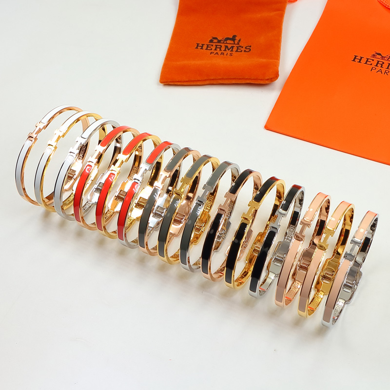 Replica Hermes H Colorful Enamel Bracelet