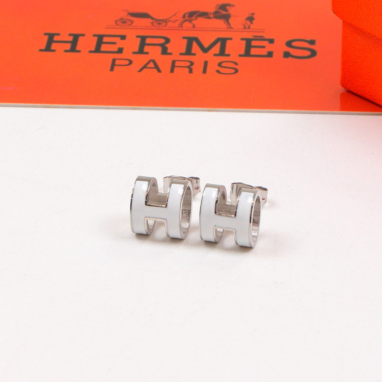 Replica Hermes H Letter Colorful 3D Hollow Earrings