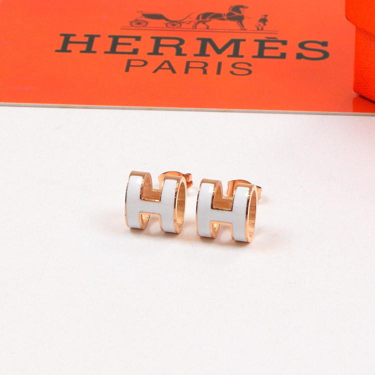 Replica Hermes H Letter Colorful 3D Hollow Earrings