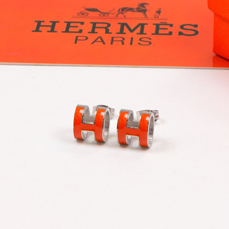 Replica Hermes H Letter Colorful 3D Hollow Earrings