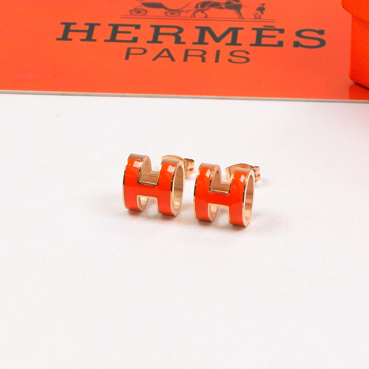 Replica Hermes H Letter Colorful 3D Hollow Earrings