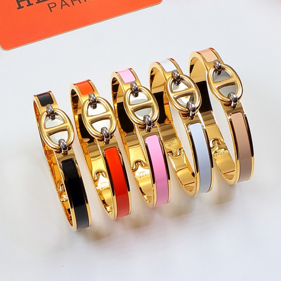 Replica Hermes colorful pig nose enamel bracelet