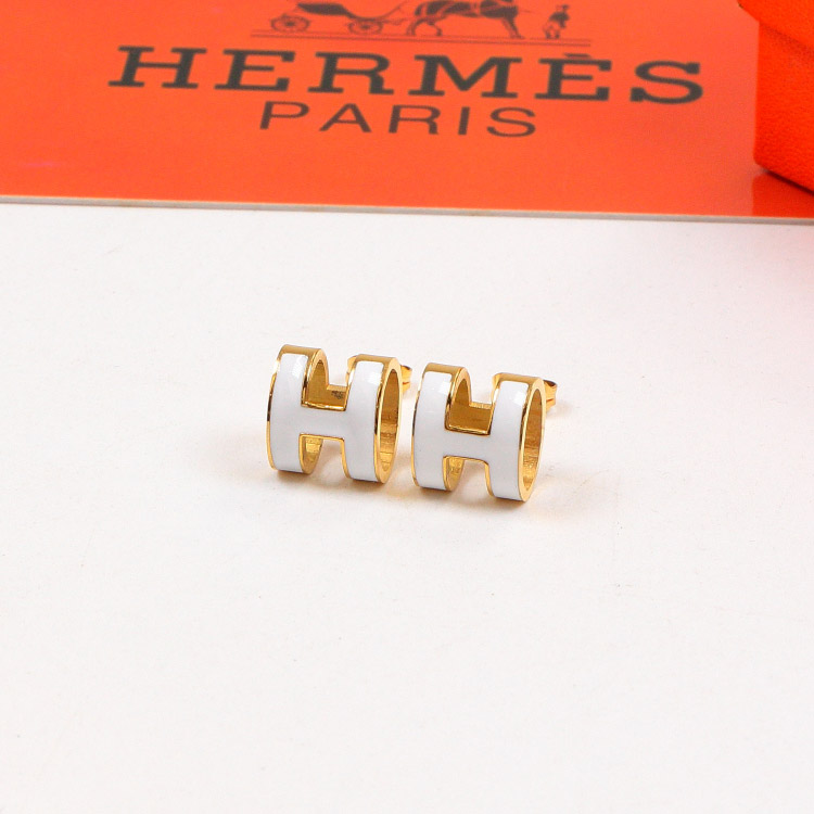 Replica Hermes H Letter Colorful 3D Hollow Earrings