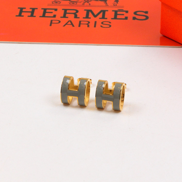 Replica Hermes H Letter Colorful 3D Hollow Earrings