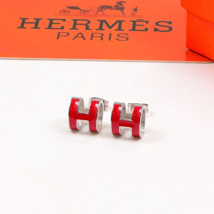 Replica Hermes H Letter Colorful 3D Hollow Earrings