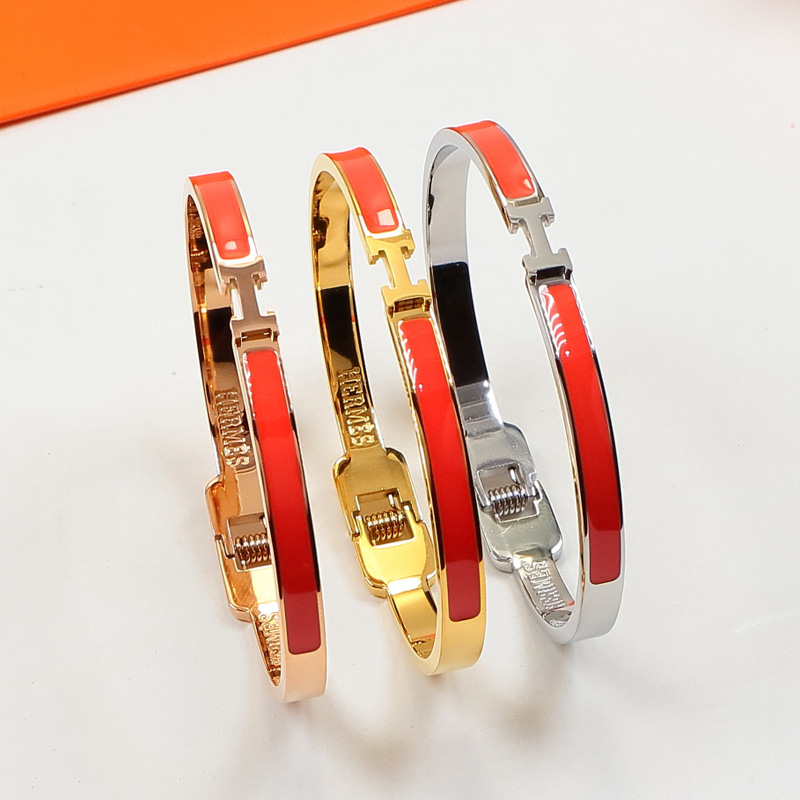 Replica Hermes H Colorful Enamel Bracelet