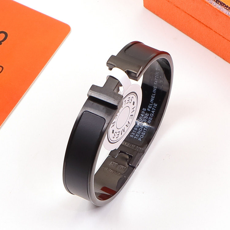 Replica Hermes new black samurai frosted H bracelet